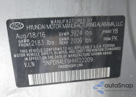 2017 Hyundai Elantra Se from USA, damaged, VIN 5NPD84LF9HH122209